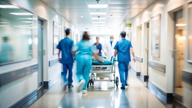 "Emergency Room Staff Blur" – A blurred image showing emergency room staff in action, emphasizing urgency and care.
