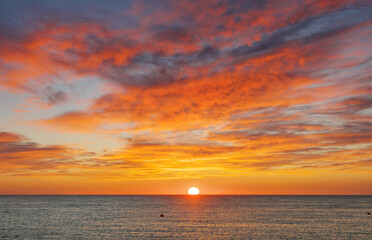 Sunset seascape nature composition.
