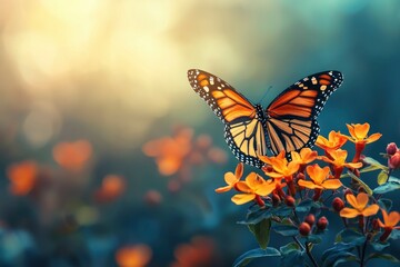 Beautiful butterfly on flower