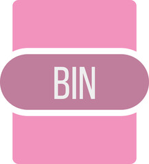 BIN File extension icon rounded and color fill
