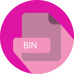BIN File extension icon with black shadow circular icon