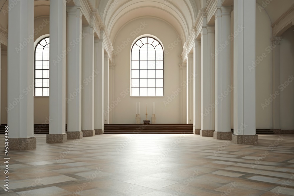 Canvas Prints empty scene of church architecture building flooring.