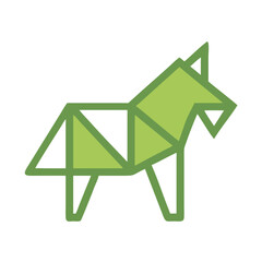 Geometric Wolf Illustration in - Monochromatic Vector Design