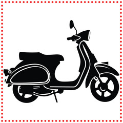 Classic Vespa Inspired Scooter Vector   Ideal for Urban Design, Travel Logos, and Nostalgic Art