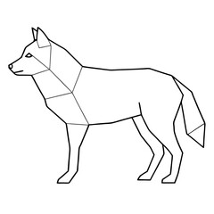 Geometric Wolf Illustration in - Monochromatic Vector
