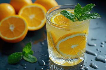 Glass of Lemonade with Mint