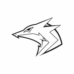 Geometric Wolf Illustration in - Monochromatic Vector