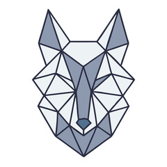 Geometric Wolf Illustration in - Monochromatic Vector Design