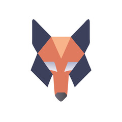 Geometric Wolf Illustration in - Monochromatic Vector Design