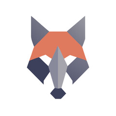 Geometric Wolf Illustration in - Monochromatic Vector Design