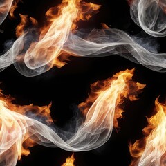 Fototapeta premium fire and flames at night with dark night