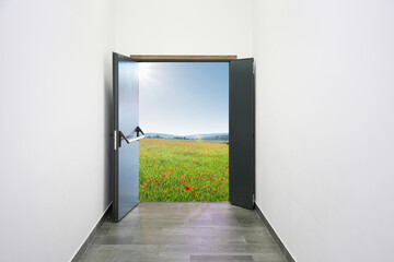 Doorway to the flower meadow .