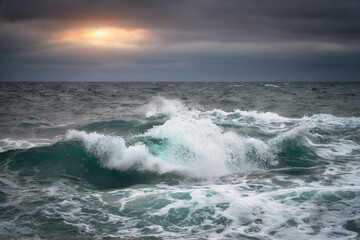 Storm on the sea. Nature design.