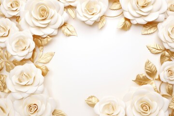 Hand drawn watercolor rose frame