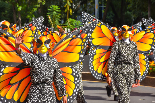 Day of the dead parade in Mexico city, Participants representing monarch butterflies