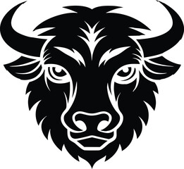 american bison head icon silhouette vector. Bison head silhouette