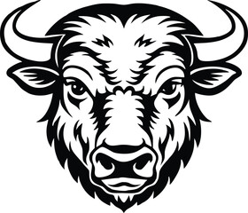 american bison head icon silhouette vector. Bison head silhouette