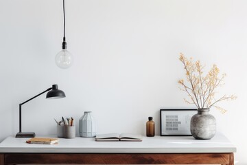 Eclectic Interior Design Style of a working room furniture table lamp.