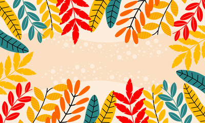 Flat abstract floral leaves background