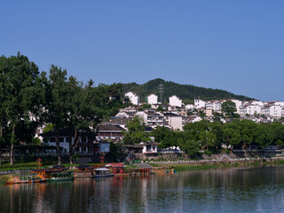 a chinese town along the river