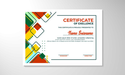 Modern flat certificate design template

