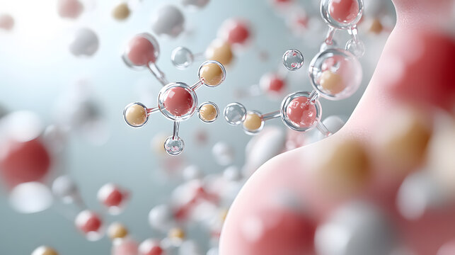 Pancreatic enzymes molecular structure floating around