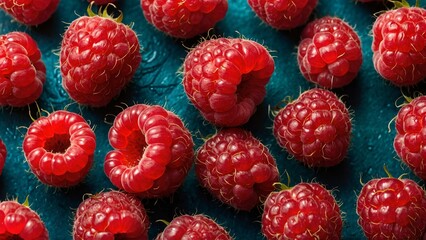 Ripe group of raspberries fruit isolated on transparent background, ripe tropical natural fruit...