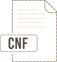 CNF File format icon dashed outline