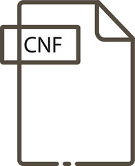 CNF File format minimal icon with black outline