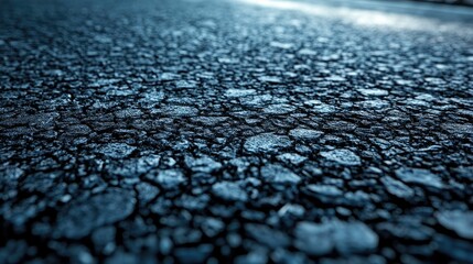 Close-up of Cracked Asphalt Road
