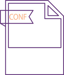 CONF File format icon black outline