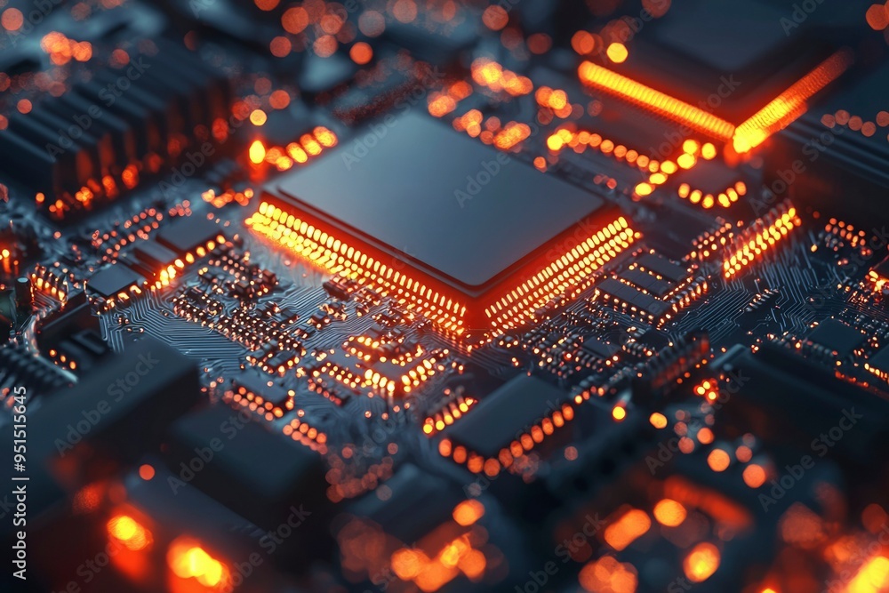 Poster illuminated circuit board with a central processor