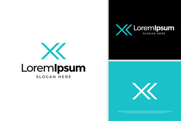 Monogram letter X line logo vector design template