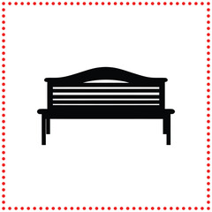 Elegant Bench Silhouette Vector   Ideal for Public Parks, Urban Design, and Outdoor Furniture