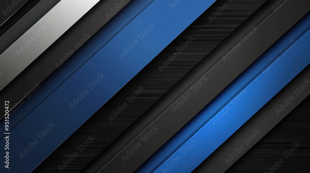 Poster abstract diagonal stripes: a mesmerizing blend of blue, black, and white stripes creates a dynamic a