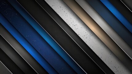 Obraz premium Slanted Elegance: Diagonal stripes in blue, black, grey, and white with a subtle textured effect. 
