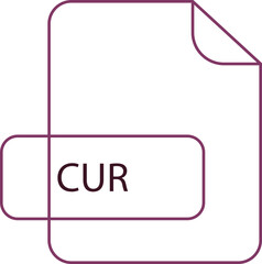 CUR File extension icon RAW thicker outline