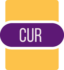 CUR File extension icon rounded and color fill