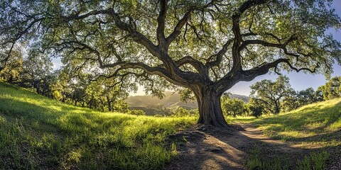 Obraz premium forest oak tree california