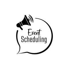 Event Scheduling text on white background