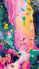 Naklejka premium Retro colorful abstract texture pattern illustration poster background
