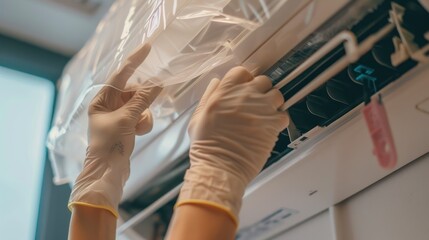 Technician Cleaning Air Conditioner