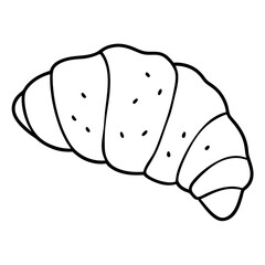 Delicious almond croissant line art vector illustration
