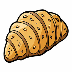 Delicious almond croissant vector illustration
