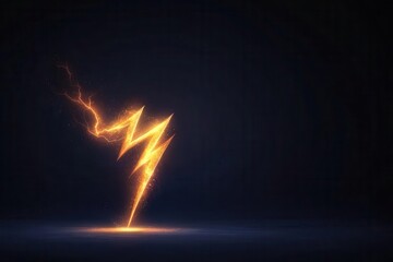 A striking illustration of a lightning bolt against a dark background, symbolizing power and energy in a dynamic visual form.