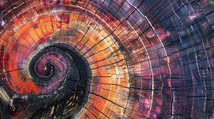 Abstract Nature Art with Fibonacci Spiral