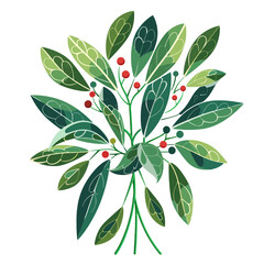 Beautiful botanical illustration of green leaves, ideal for home decor and nature-themed projects.