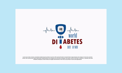 Number DIABETES DAY AWEANESS MONTH WITH VECTOR ILLUSTRATION 