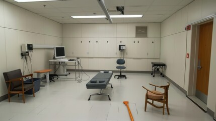 Empty Medical Examination Room with Equipment