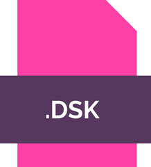 Obraz premium DSK File extension icon fill crisp corners with symbol